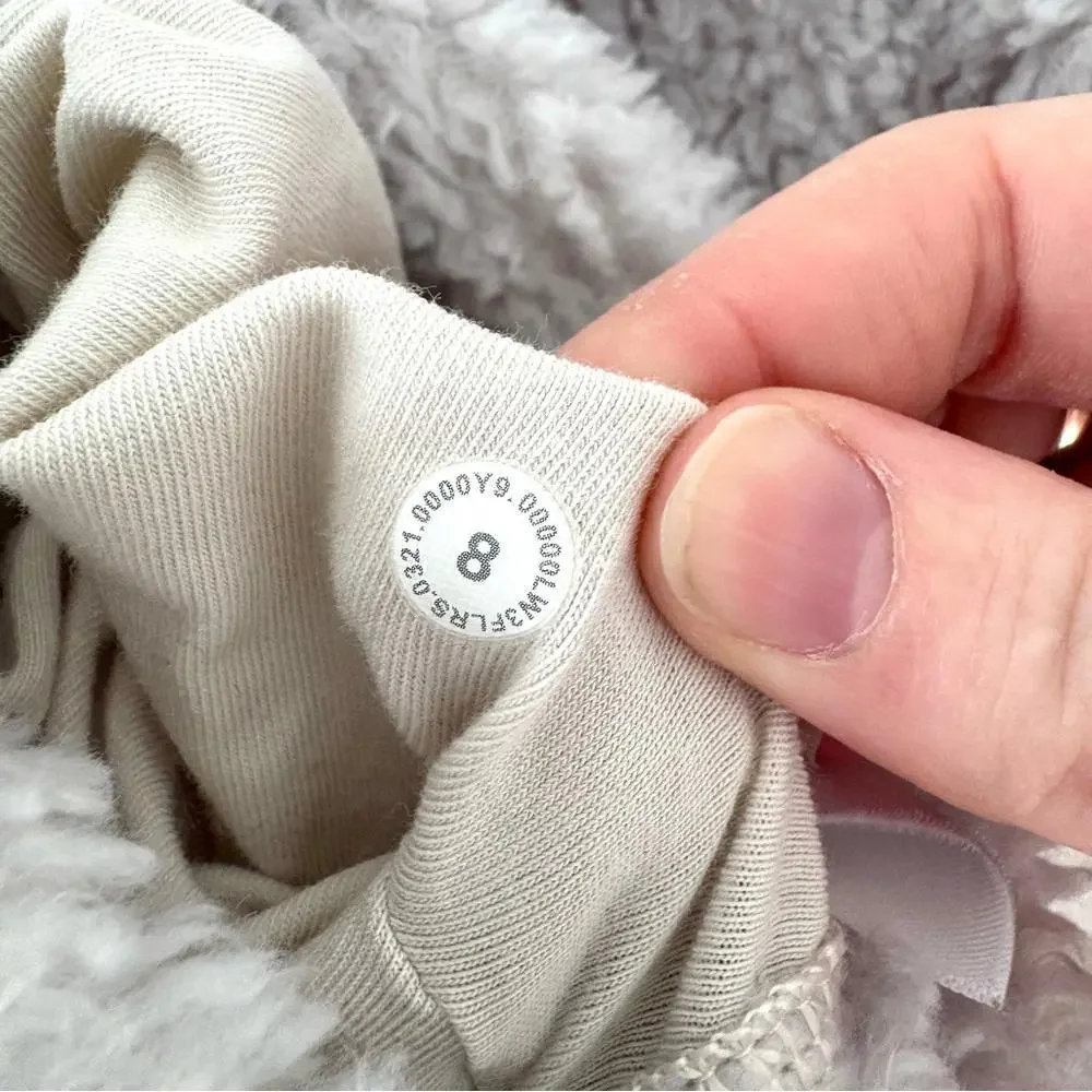 Lululemon Textured Fleece 1/2 Zip Hoodie - White Opal - 8